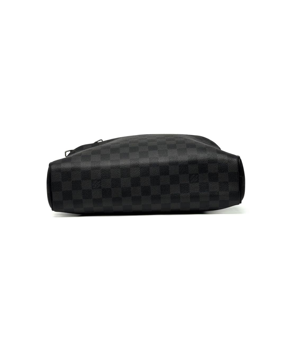 LOUIS VUITTON Черная кожаная сумка на плечо, фото 3
