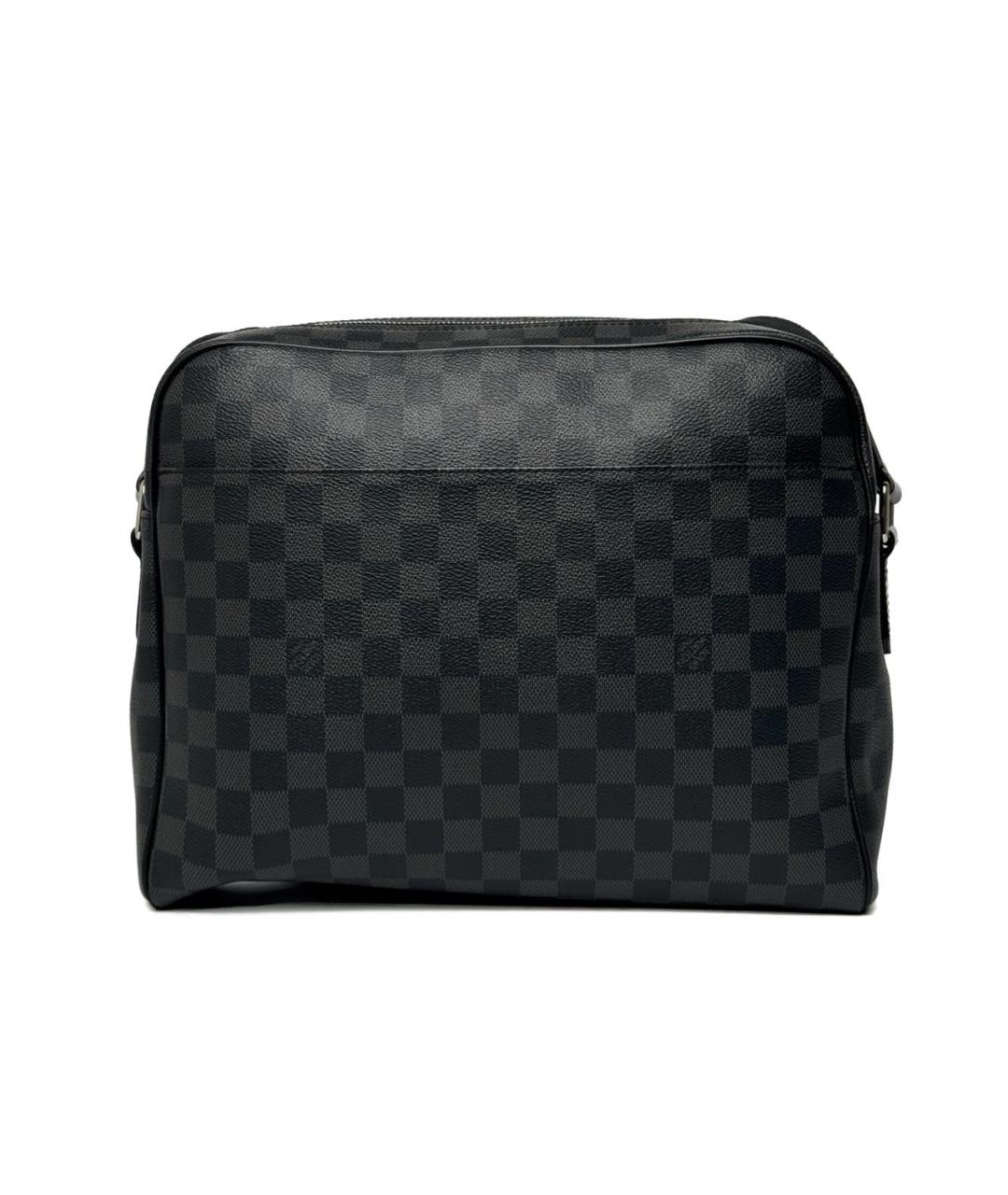 LOUIS VUITTON Черная кожаная сумка на плечо, фото 2