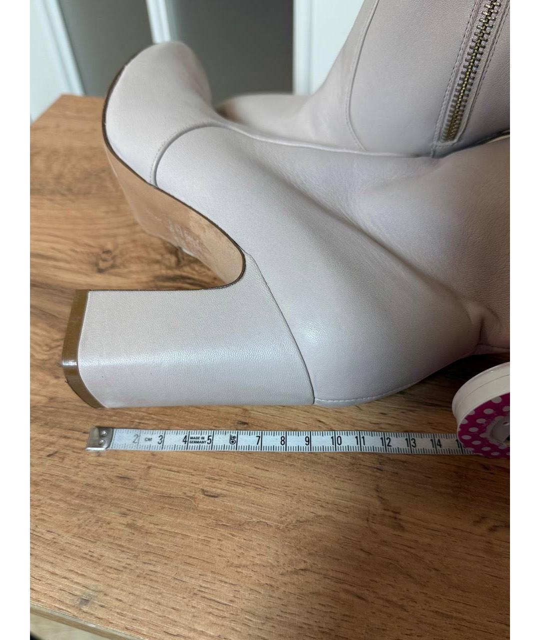 STUART WEITZMAN Бежевые кожаные ботильоны, фото 6