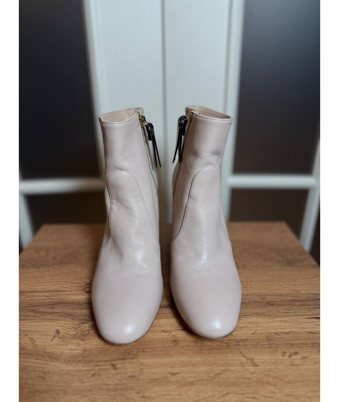 STUART WEITZMAN Бежевые кожаные ботильоны, фото 2
