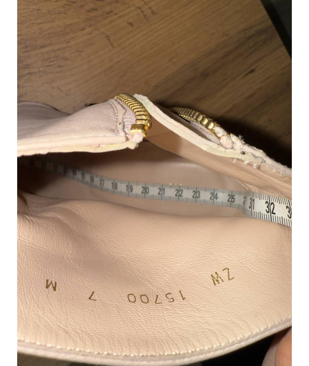 STUART WEITZMAN Бежевые кожаные ботильоны, фото 5