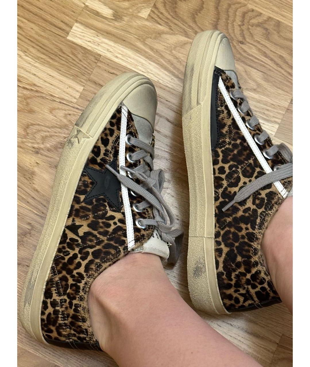 GOLDEN GOOSE DELUXE BRAND Коричневые кожаные кеды, фото 5