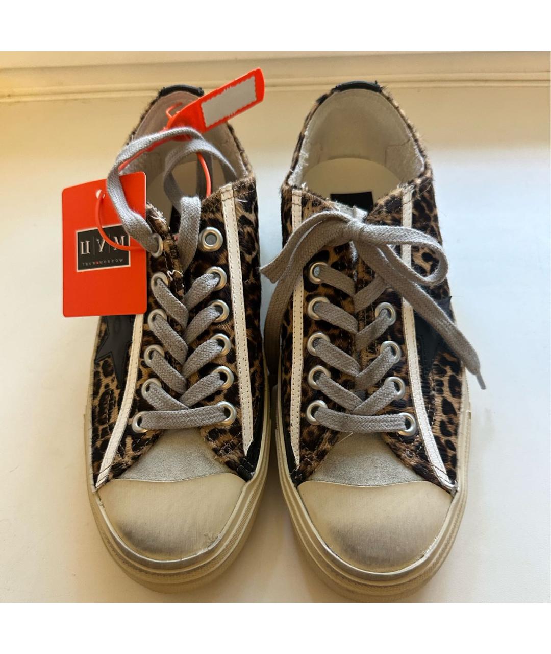 GOLDEN GOOSE DELUXE BRAND Коричневые кожаные кеды, фото 2