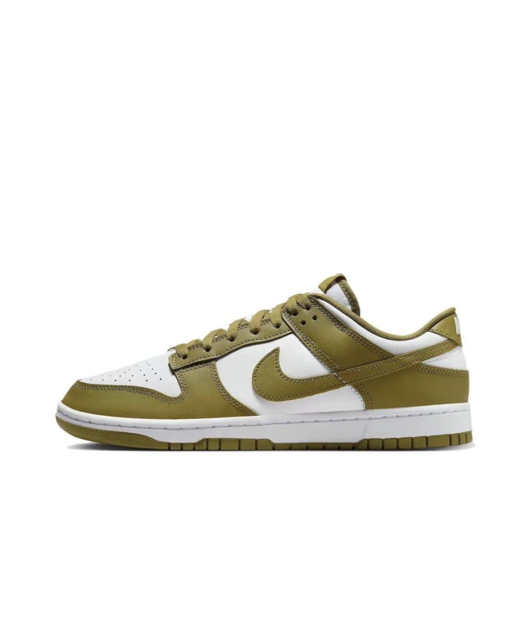 NIKE Хаки кожаные низкие кроссовки / кеды, фото 4