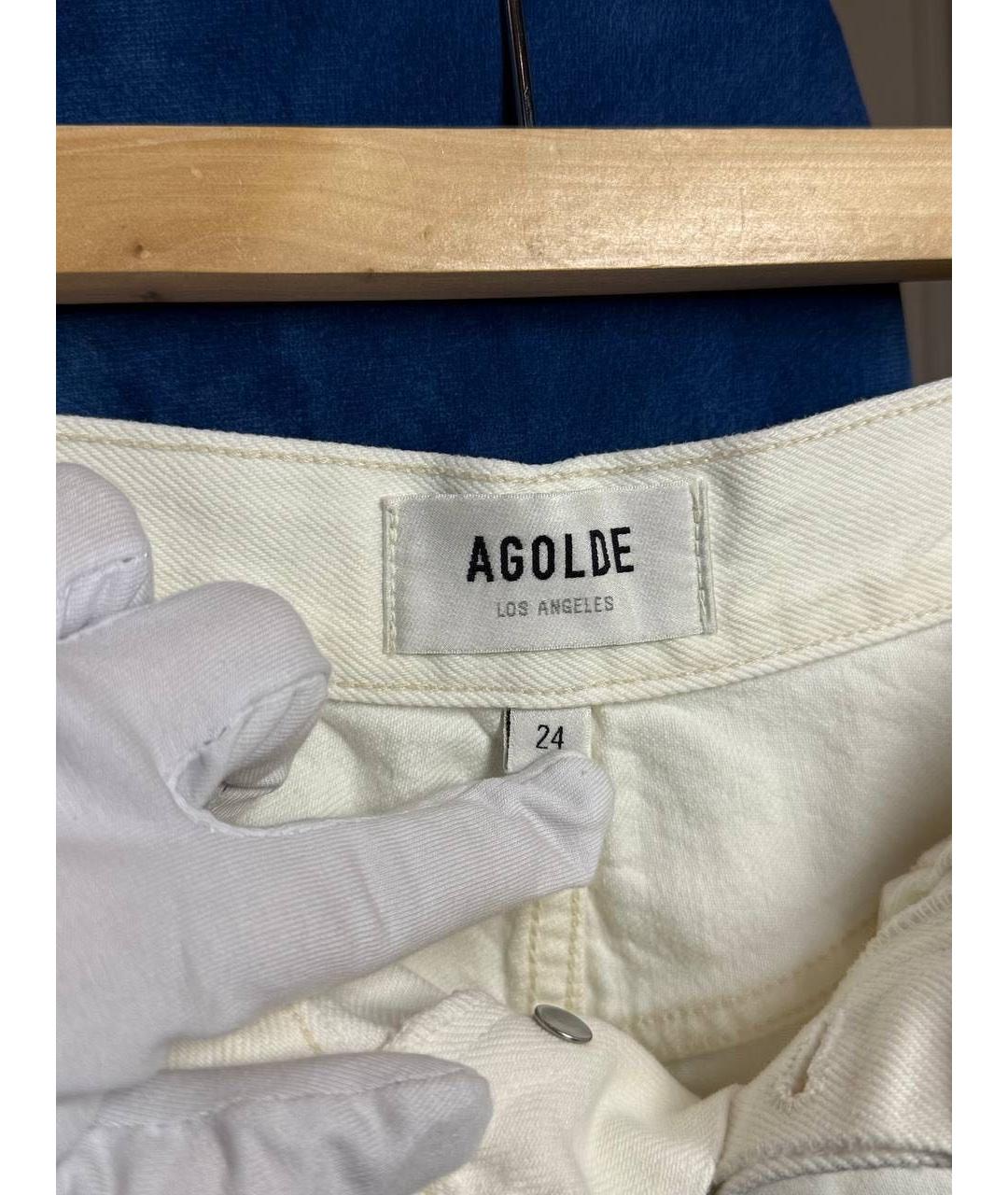 AGOLDE Белые деним шорты, фото 3