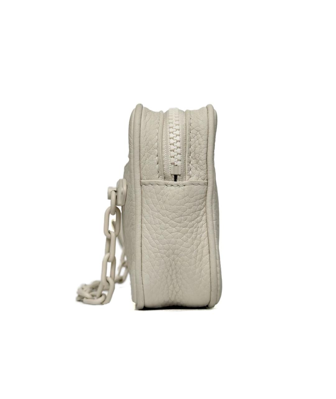 LOUIS VUITTON Белая кожаная барсетка, фото 4