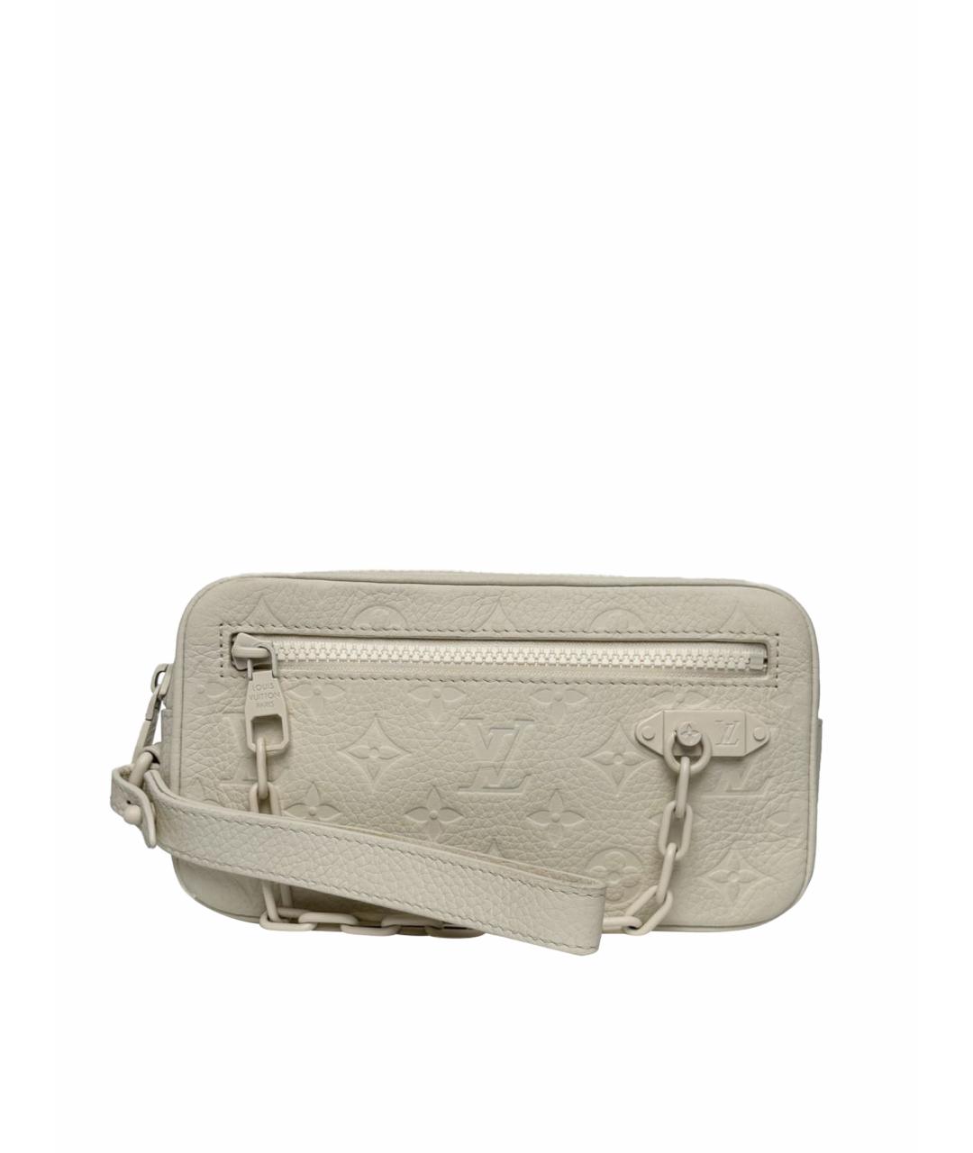 LOUIS VUITTON Белая кожаная барсетка, фото 1