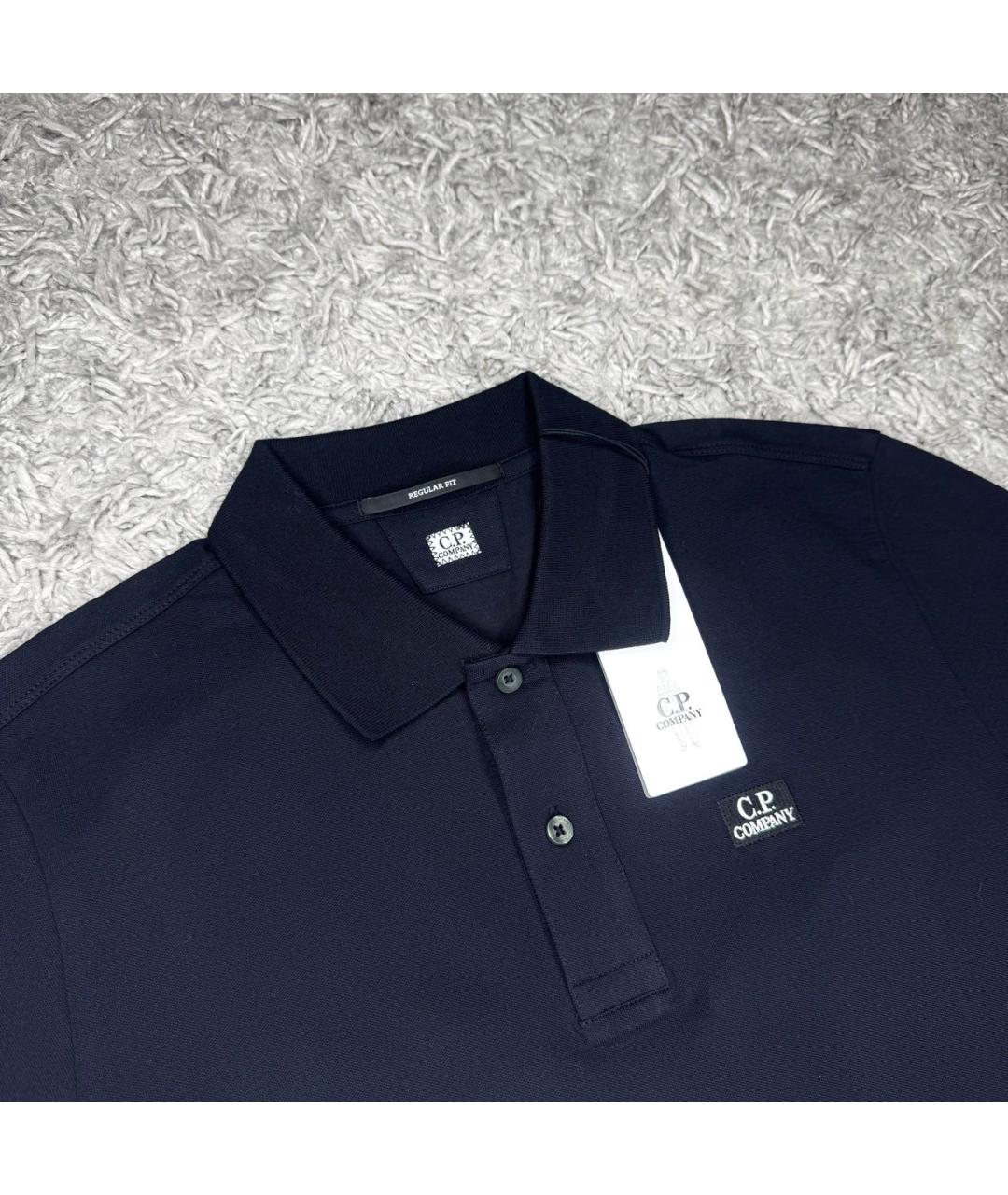CP COMPANY Темно-синее хлопковое поло с коротким рукавом, фото 2