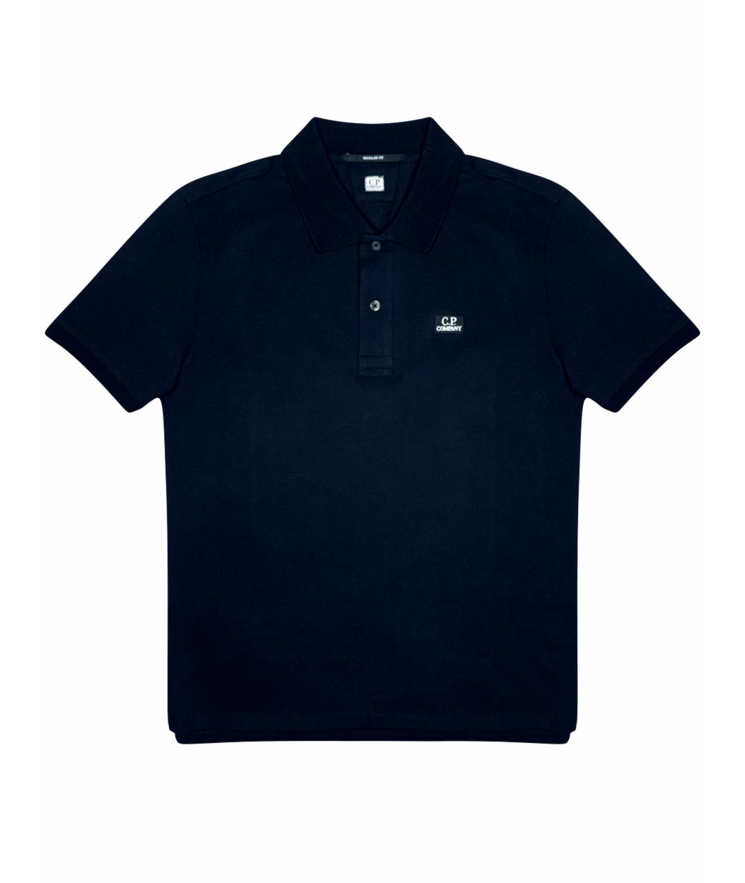 CP COMPANY Темно-синее хлопковое поло с коротким рукавом, фото 1