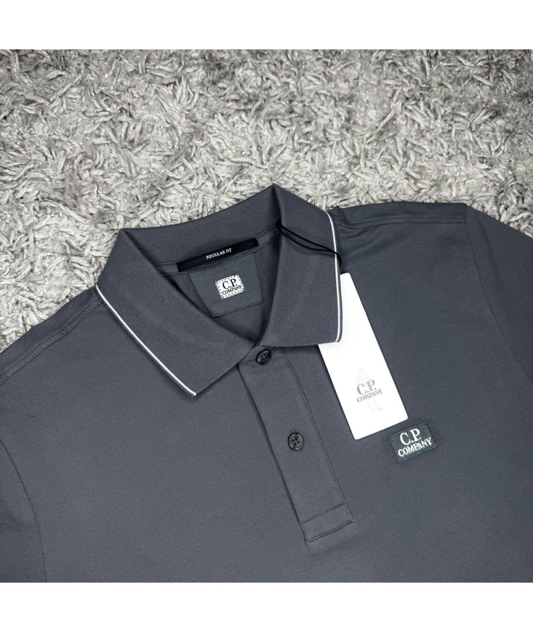 CP COMPANY Серое хлопковое поло с длинным рукавом, фото 2