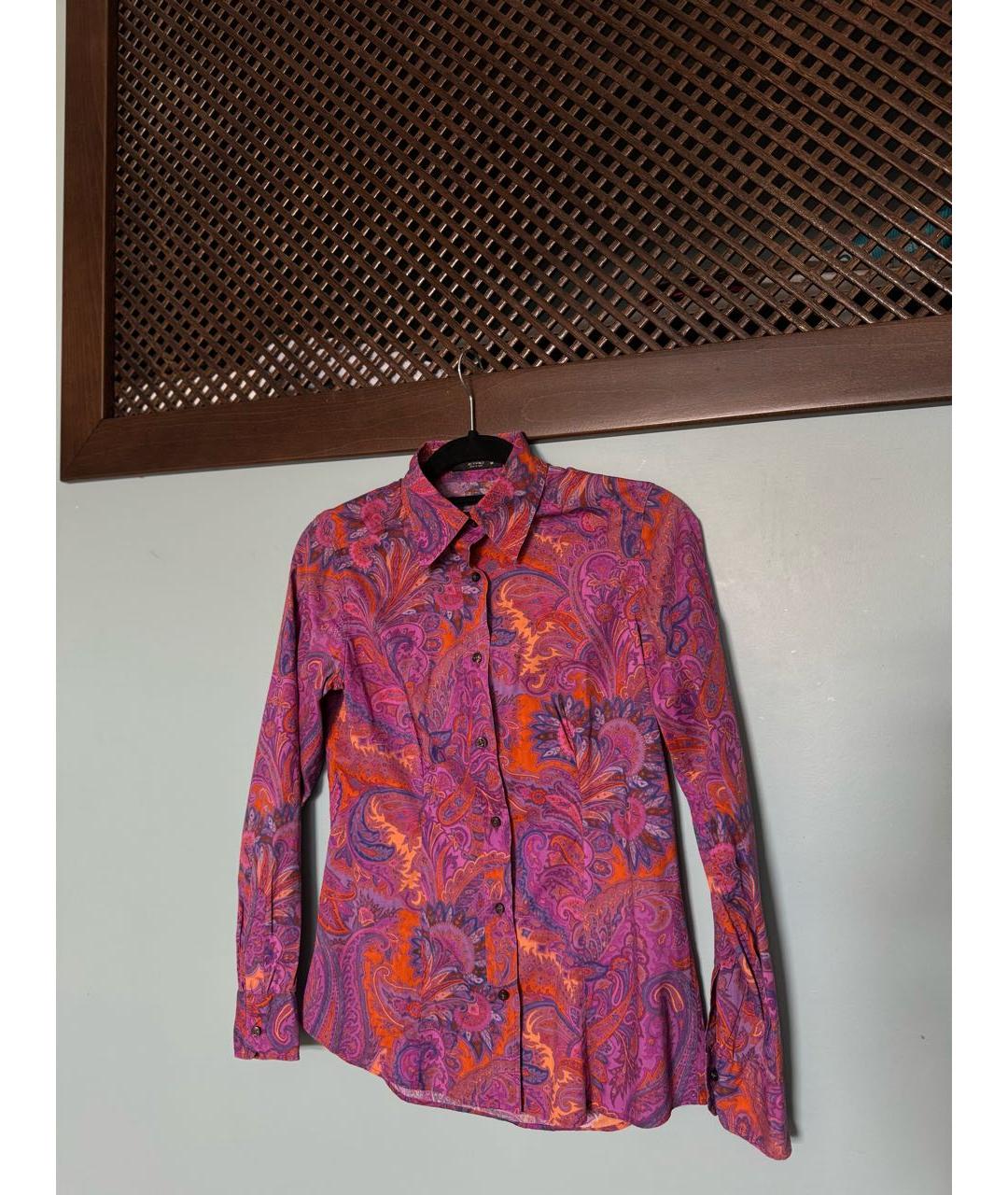 ETRO Фуксия хлопко-эластановая рубашка, фото 3