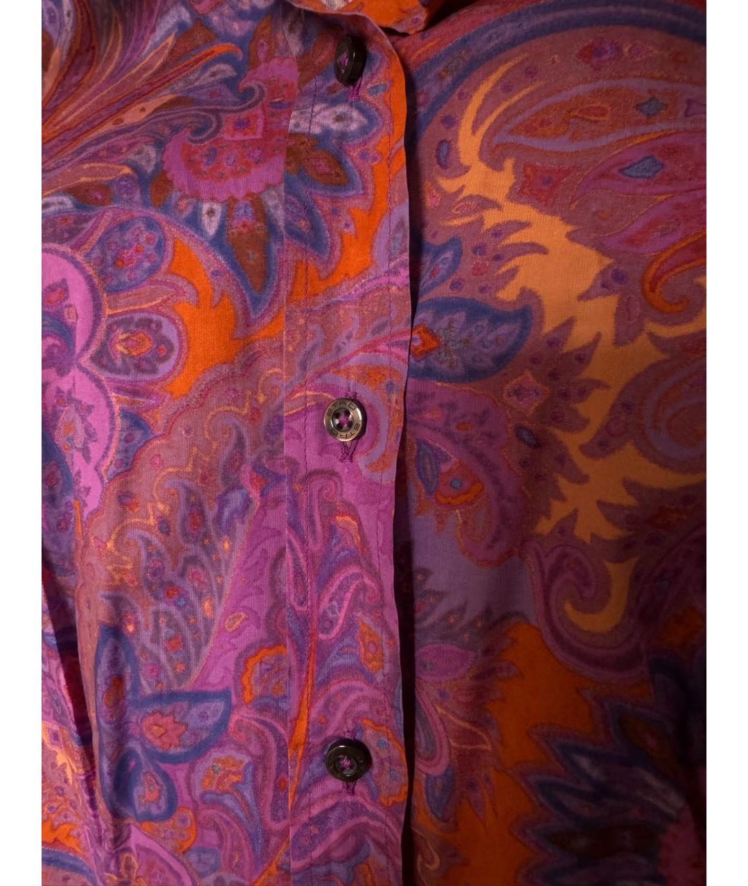 ETRO Фуксия хлопко-эластановая рубашка, фото 6