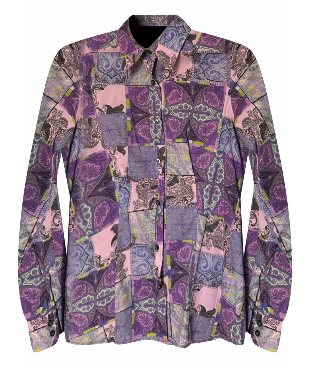 ETRO Фиолетовая хлопко-эластановая рубашка, фото 1