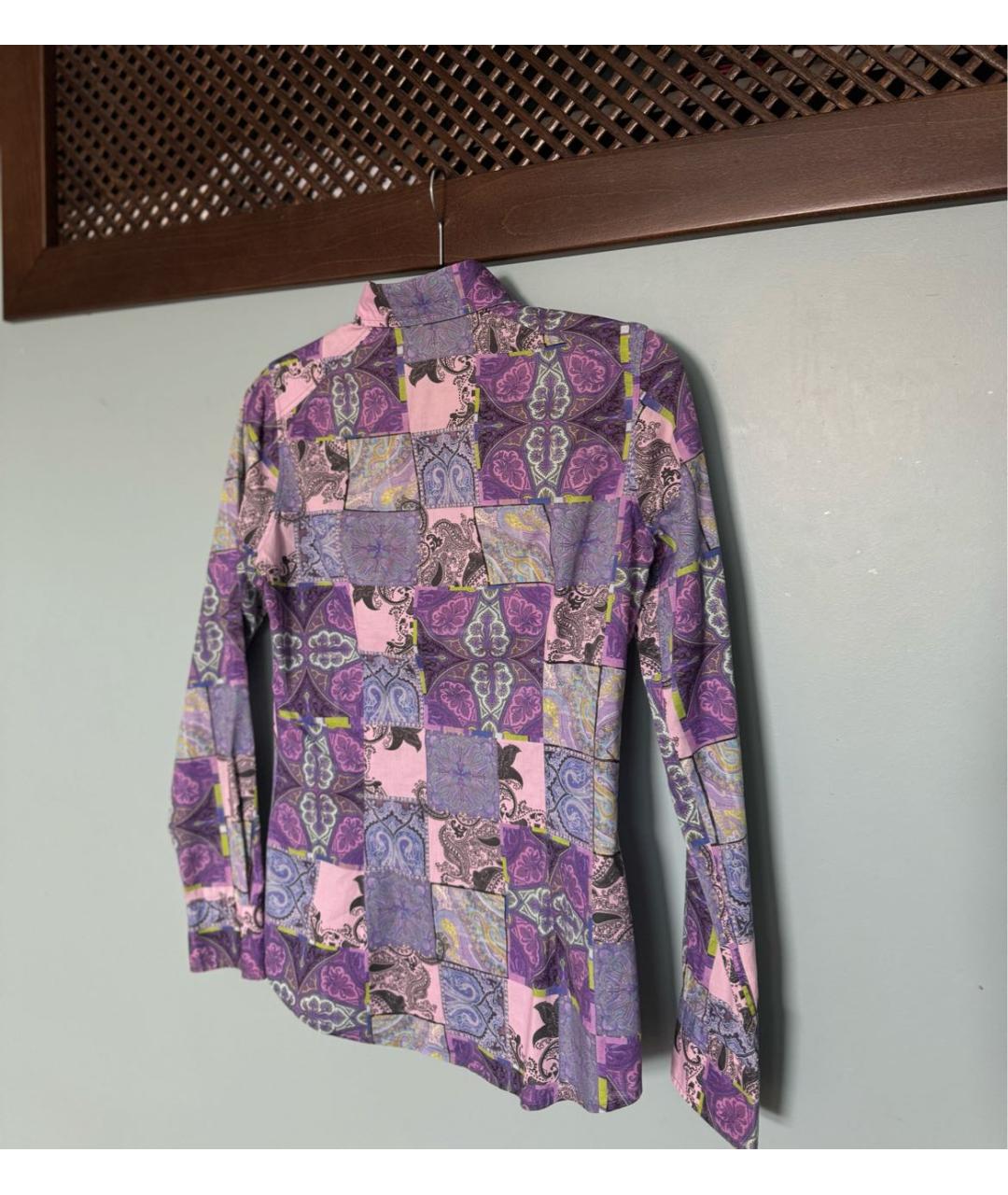 ETRO Фиолетовая хлопко-эластановая рубашка, фото 2