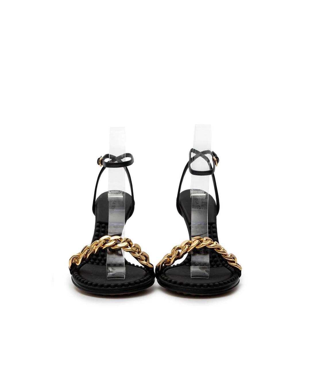 BOTTEGA VENETA Черные кожаные босоножки, фото 2