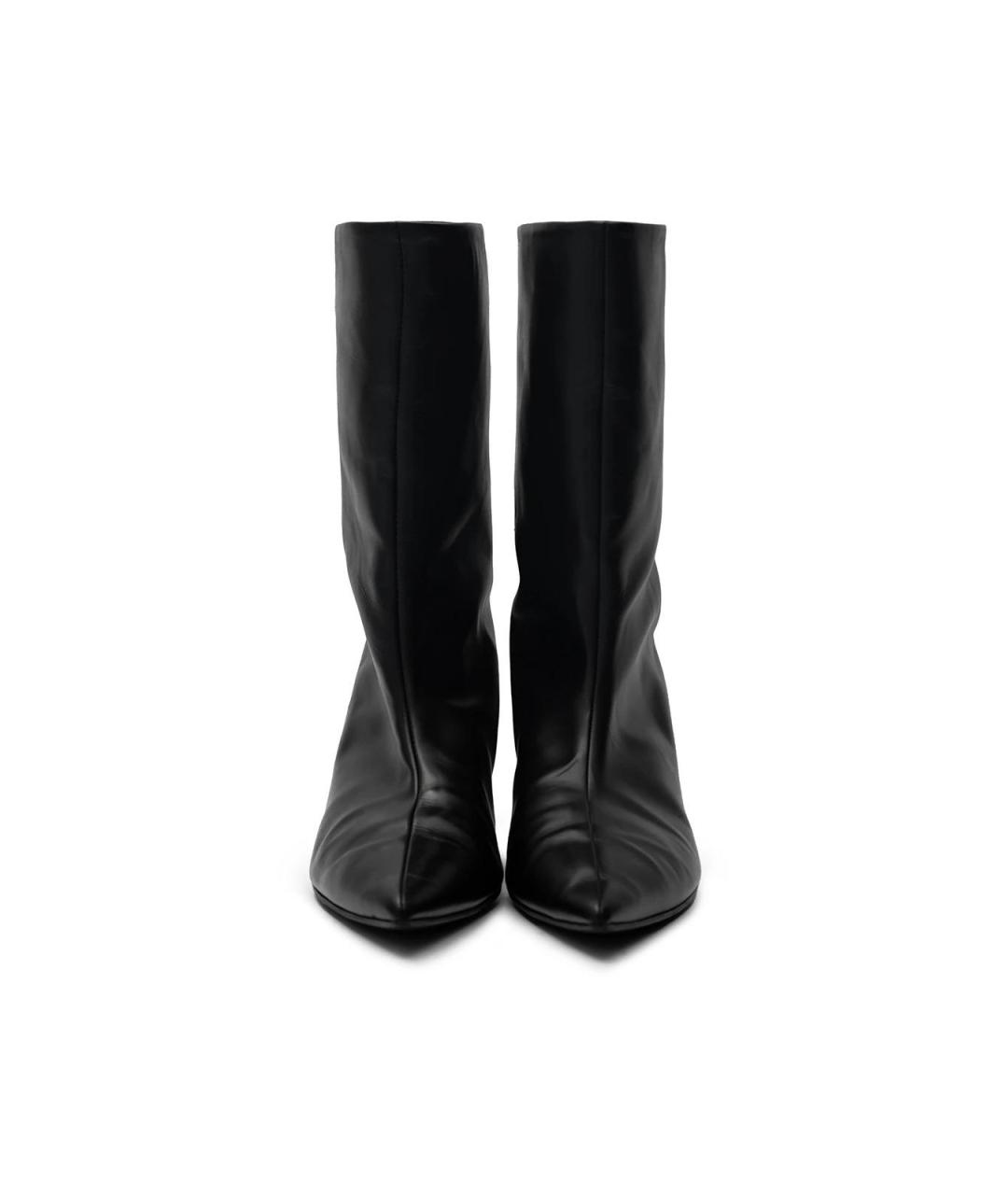 JIL SANDER Черные кожаные ботильоны, фото 5