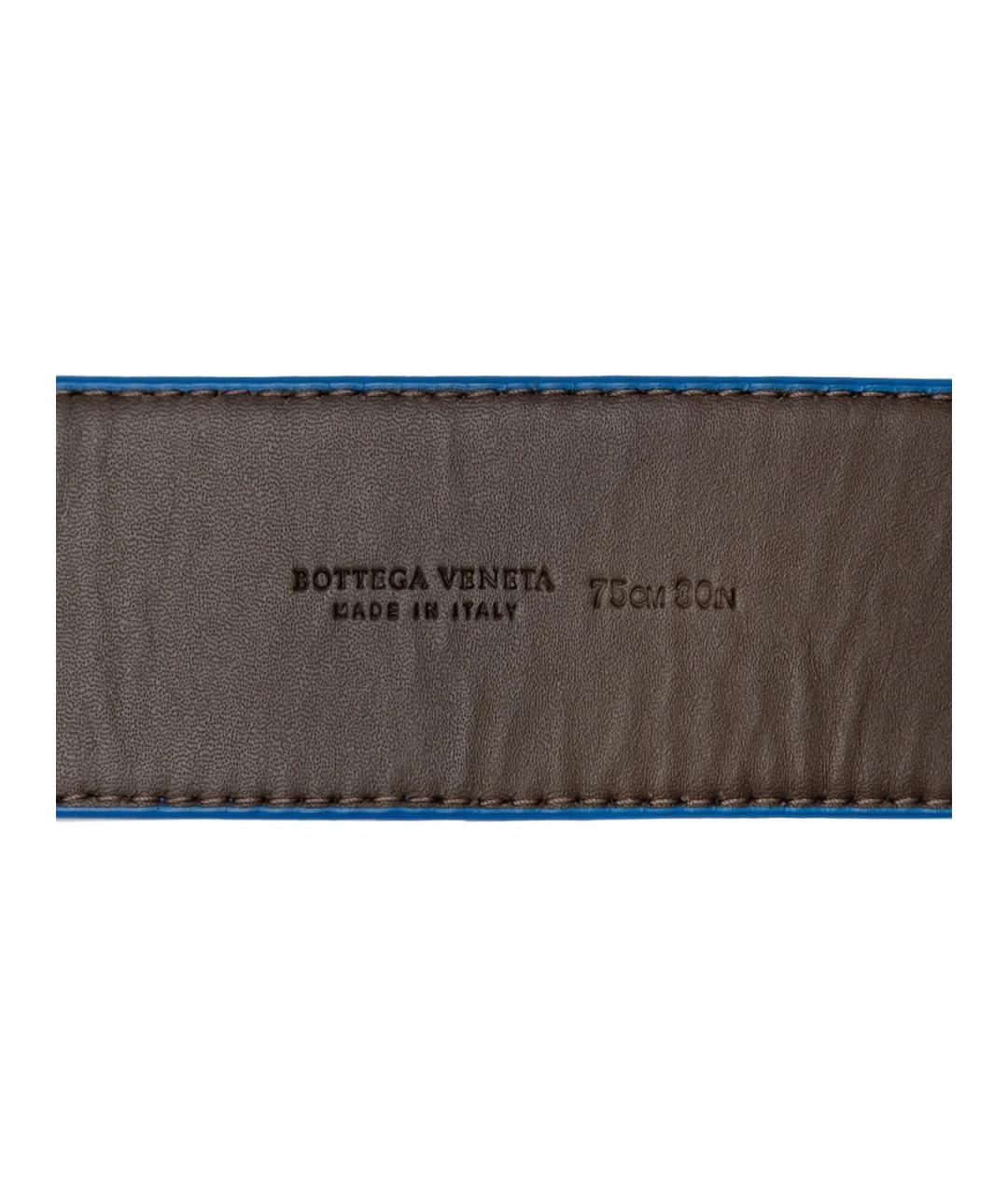 BOTTEGA VENETA Синий кожаный ремень, фото 3