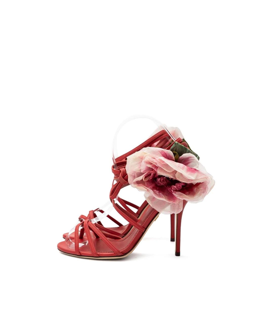 DOLCE&GABBANA Красные кожаные босоножки, фото 2