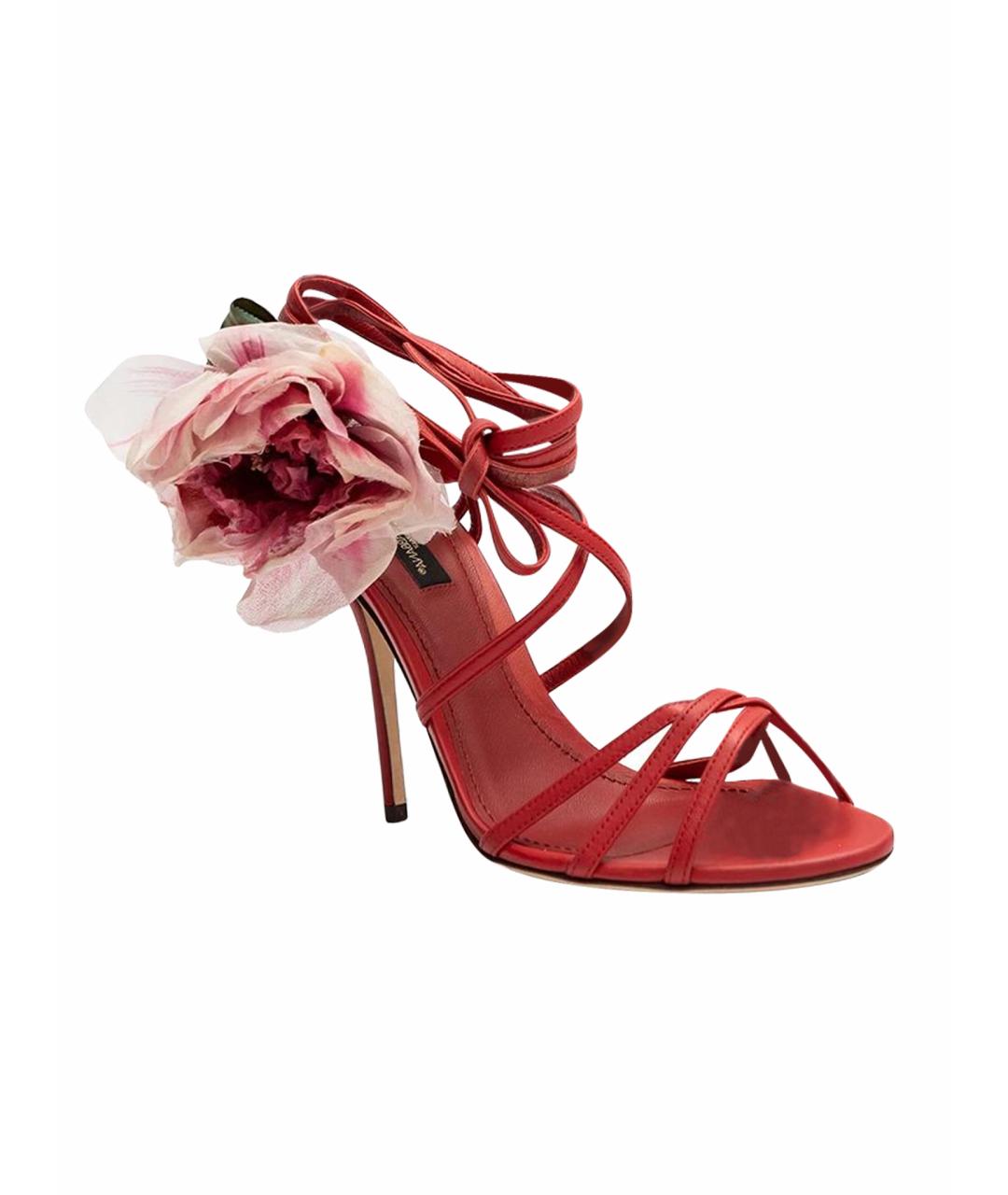 DOLCE&GABBANA Красные кожаные босоножки, фото 1