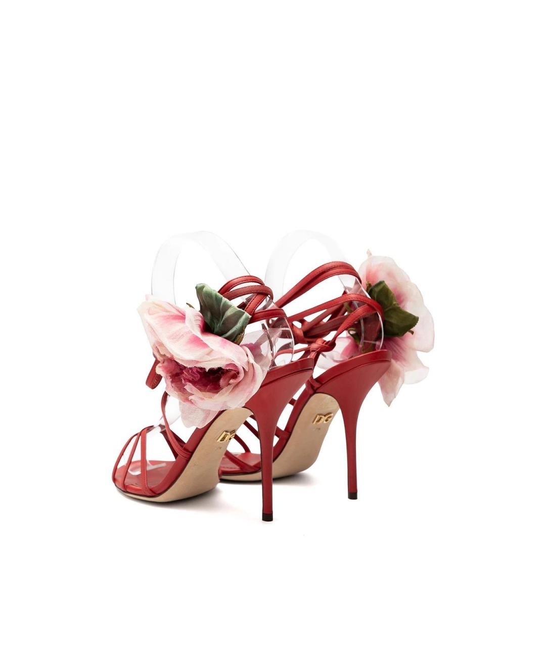 DOLCE&GABBANA Красные кожаные босоножки, фото 3
