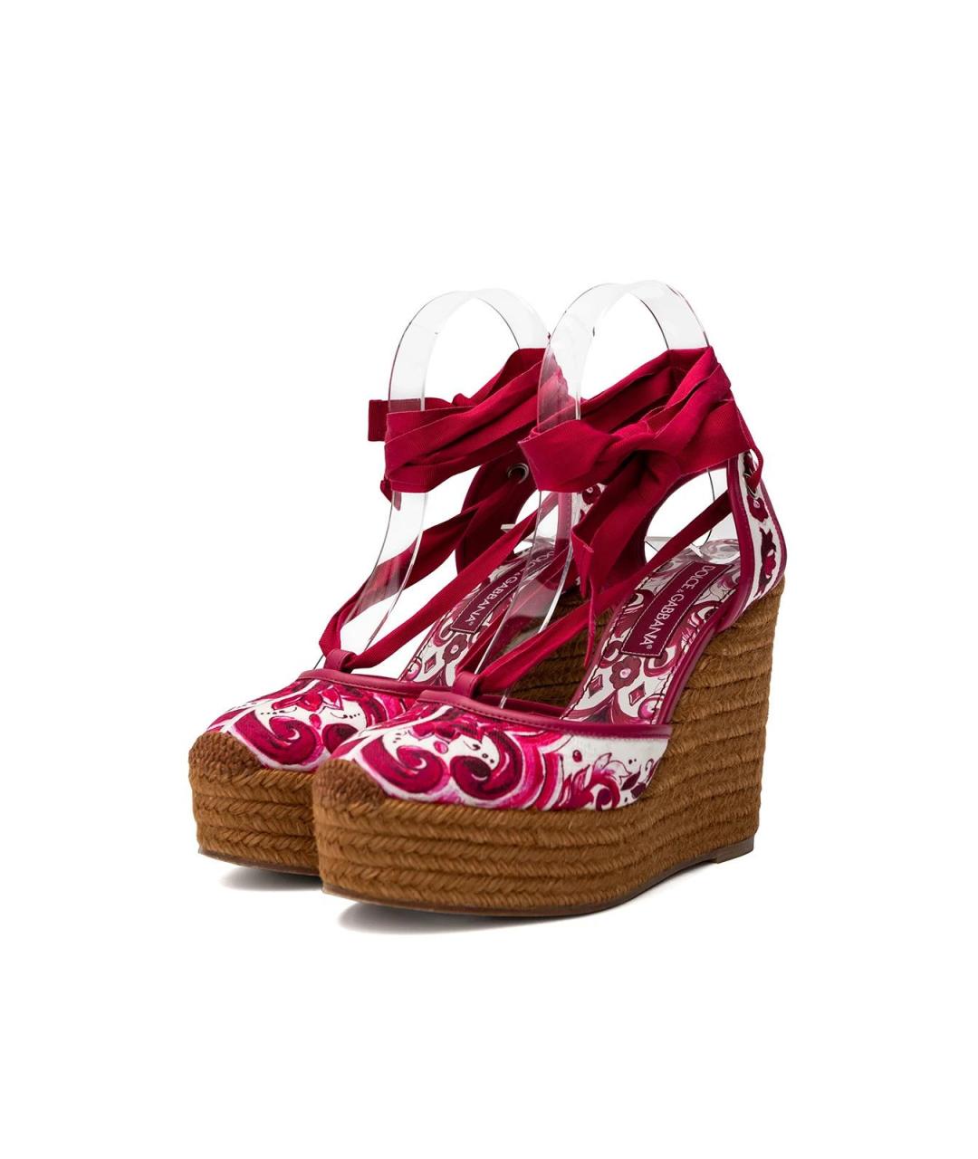 DOLCE&GABBANA Белые текстильные босоножки, фото 2