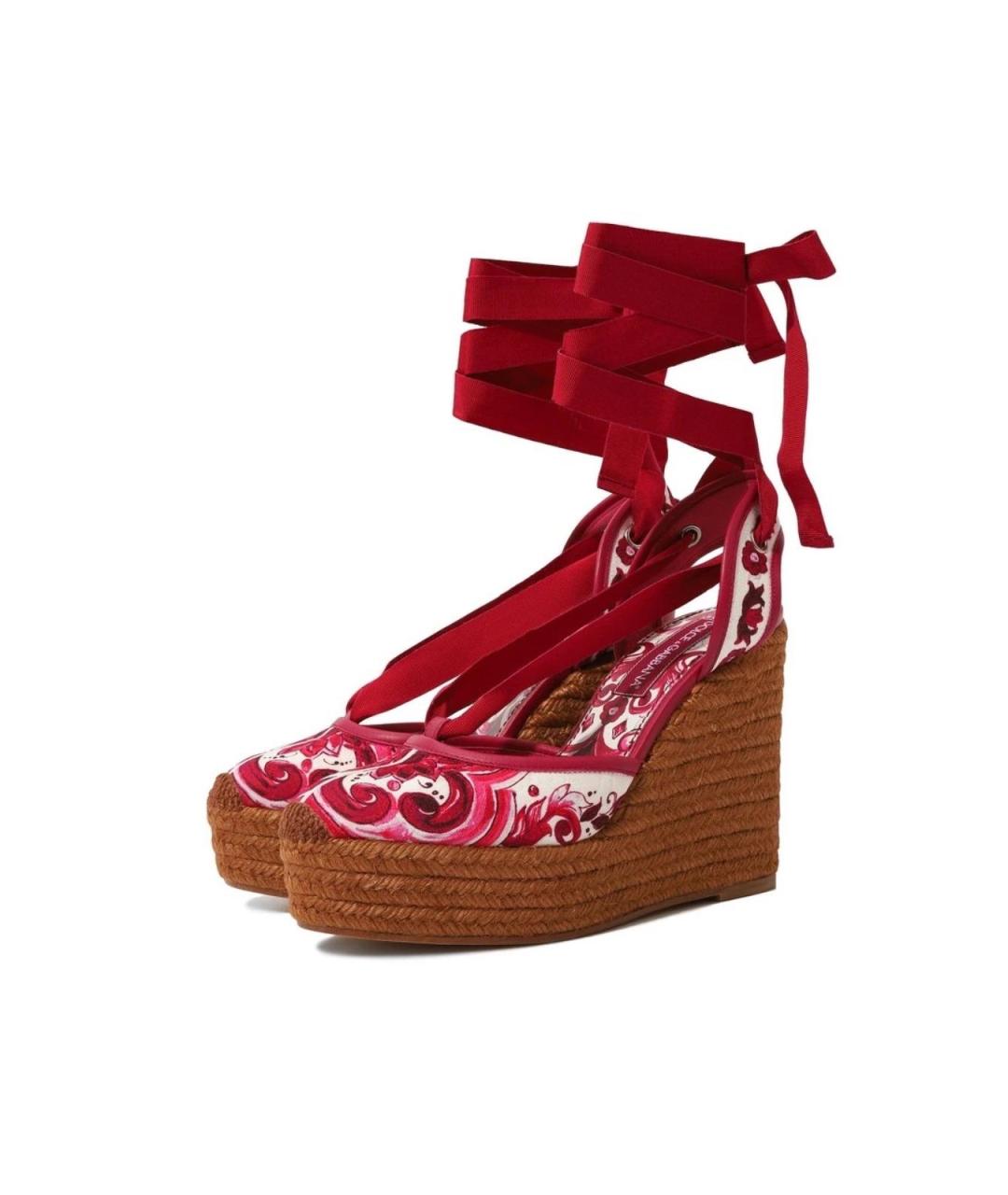 DOLCE&GABBANA Белые текстильные босоножки, фото 6