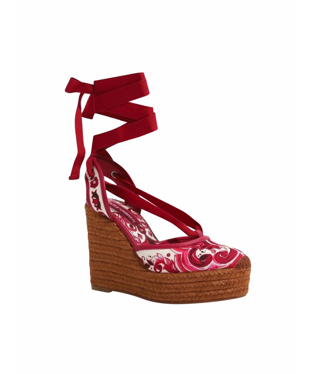 DOLCE&GABBANA Белые текстильные босоножки, фото 1