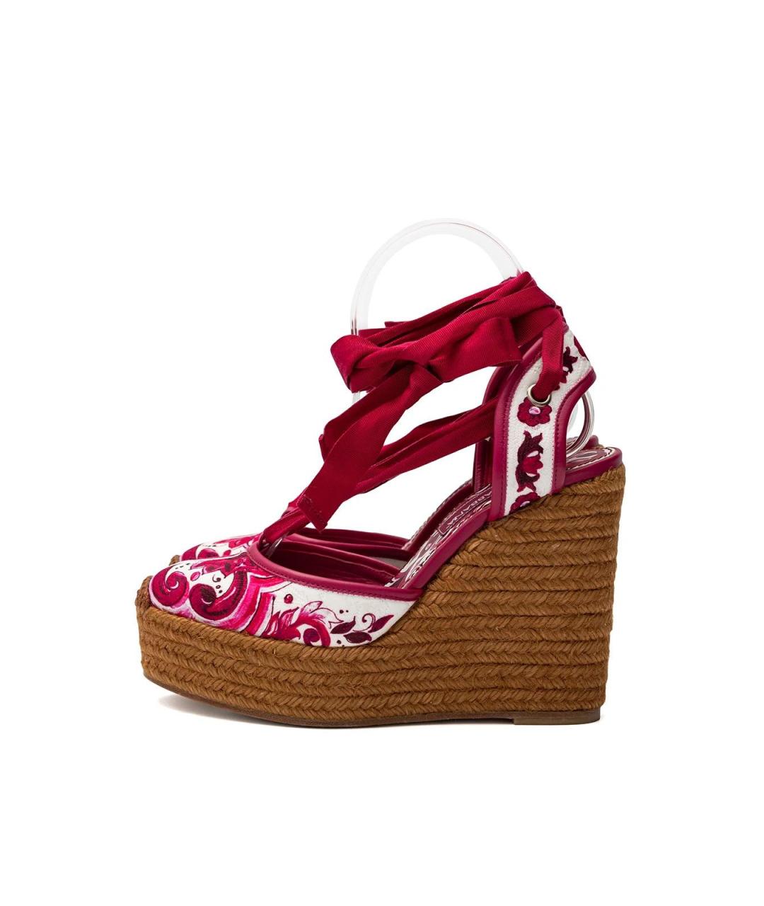 DOLCE&GABBANA Белые текстильные босоножки, фото 3