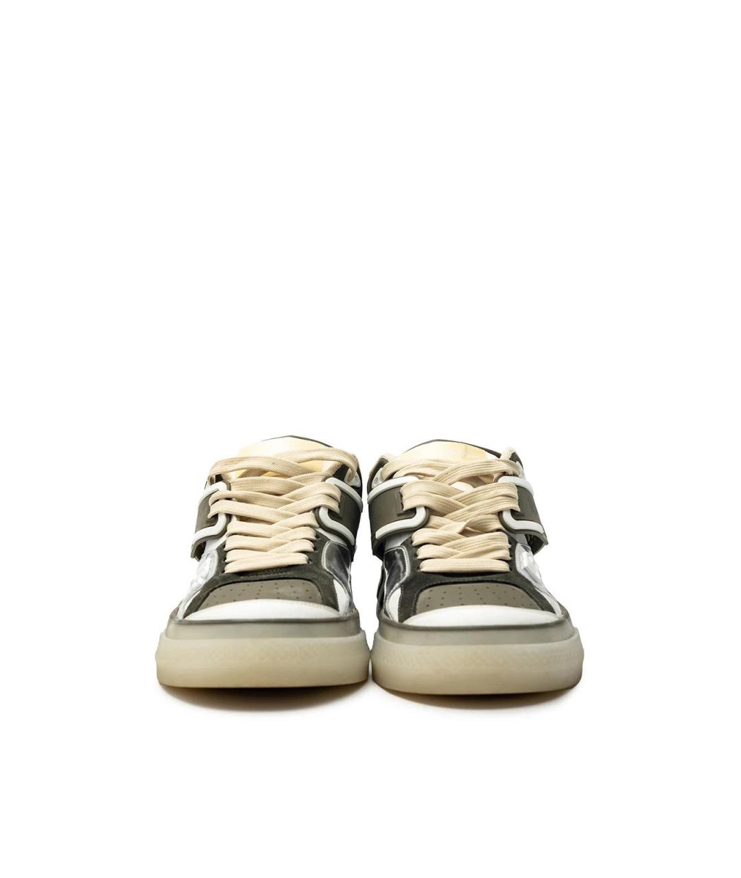 DOLCE&GABBANA Зеленые кожаные низкие кроссовки / кеды, фото 4