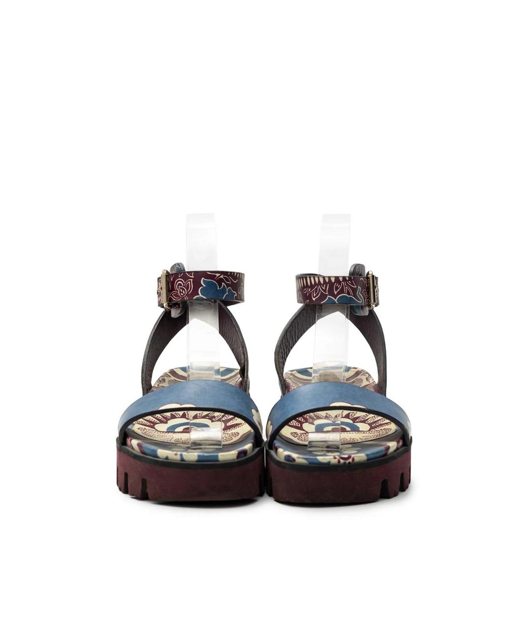 VALENTINO Синие кожаные сандалии, фото 4