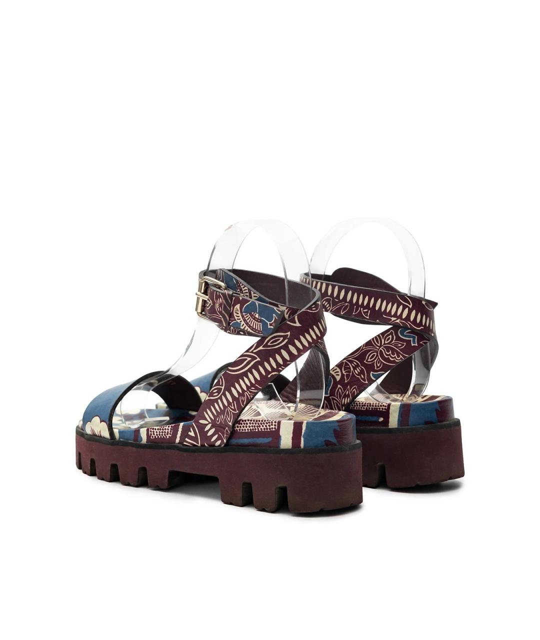 VALENTINO Синие кожаные сандалии, фото 3