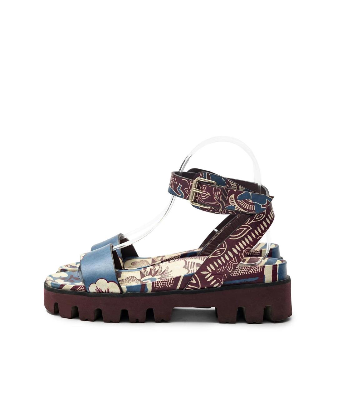 VALENTINO Синие кожаные сандалии, фото 2