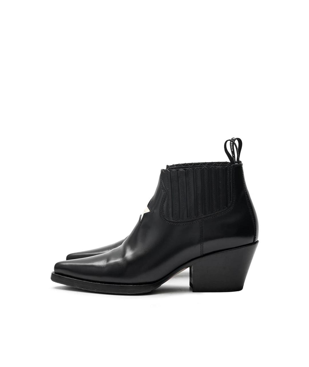 CHRISTIAN DIOR Черные кожаные ботильоны, фото 2