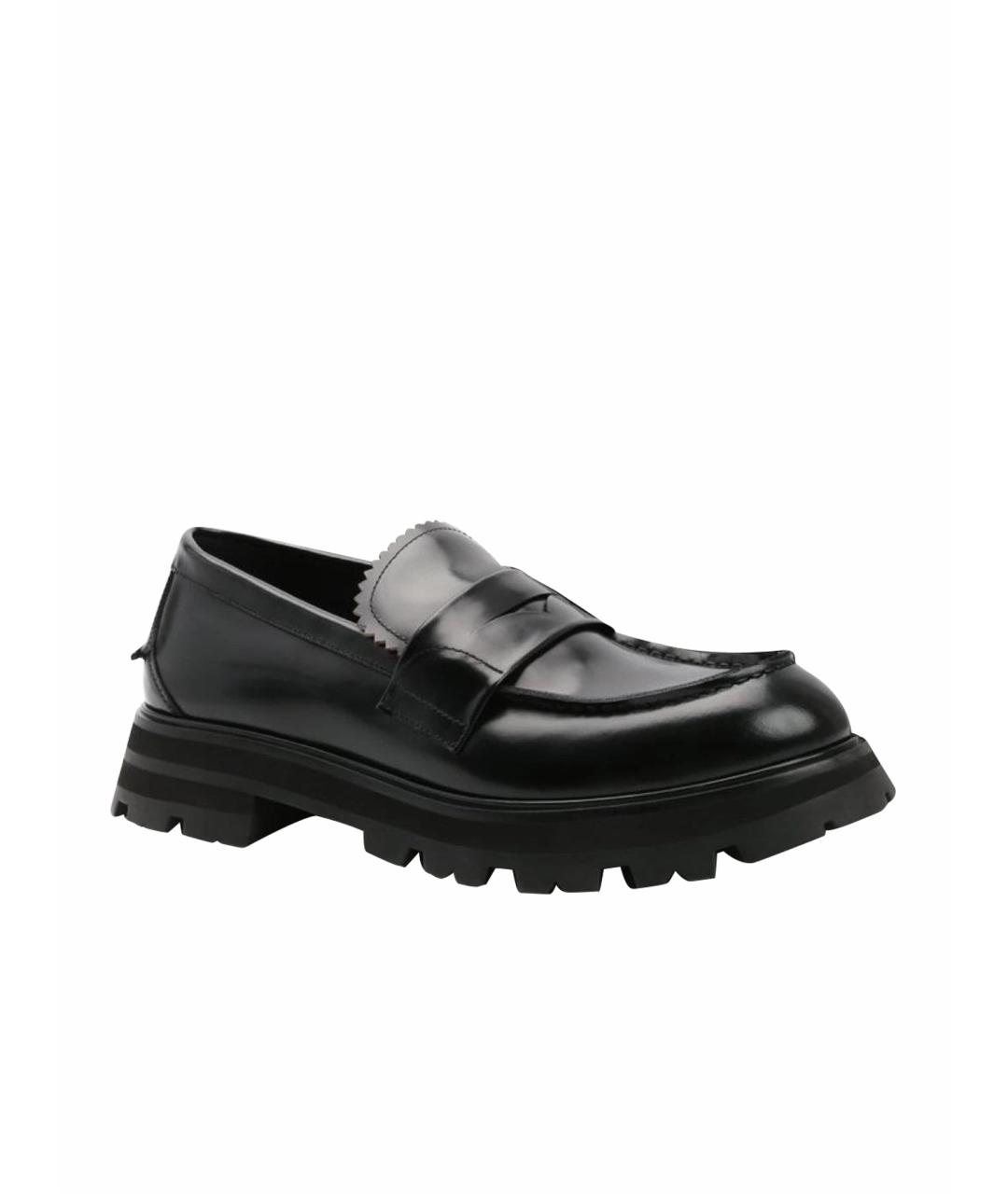 ALEXANDER MCQUEEN Черные кожаные лоферы, фото 1