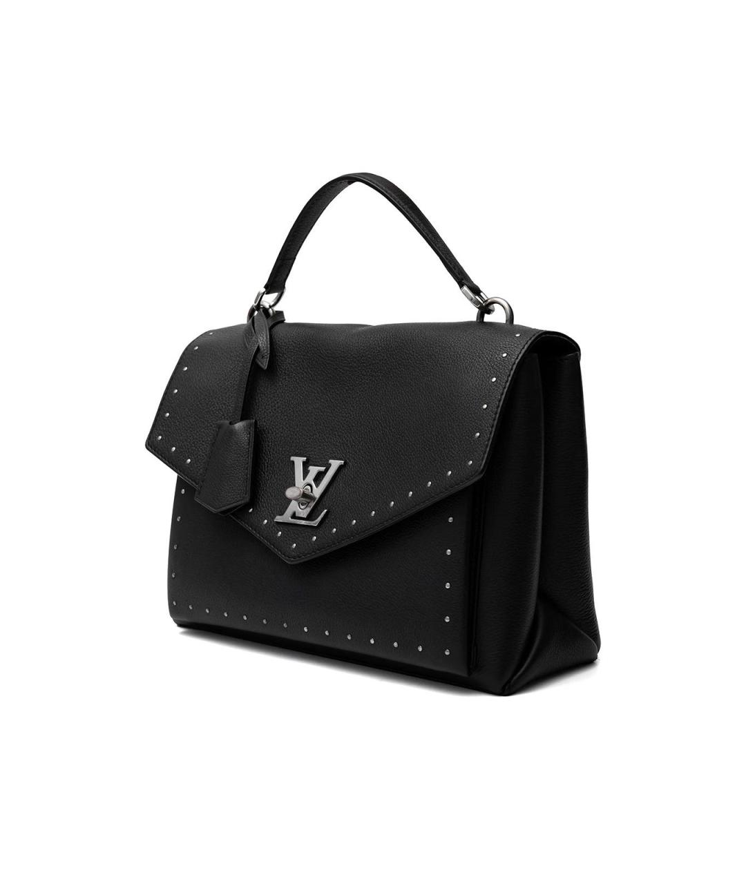LOUIS VUITTON Черная кожаная сумка с короткими ручками, фото 3