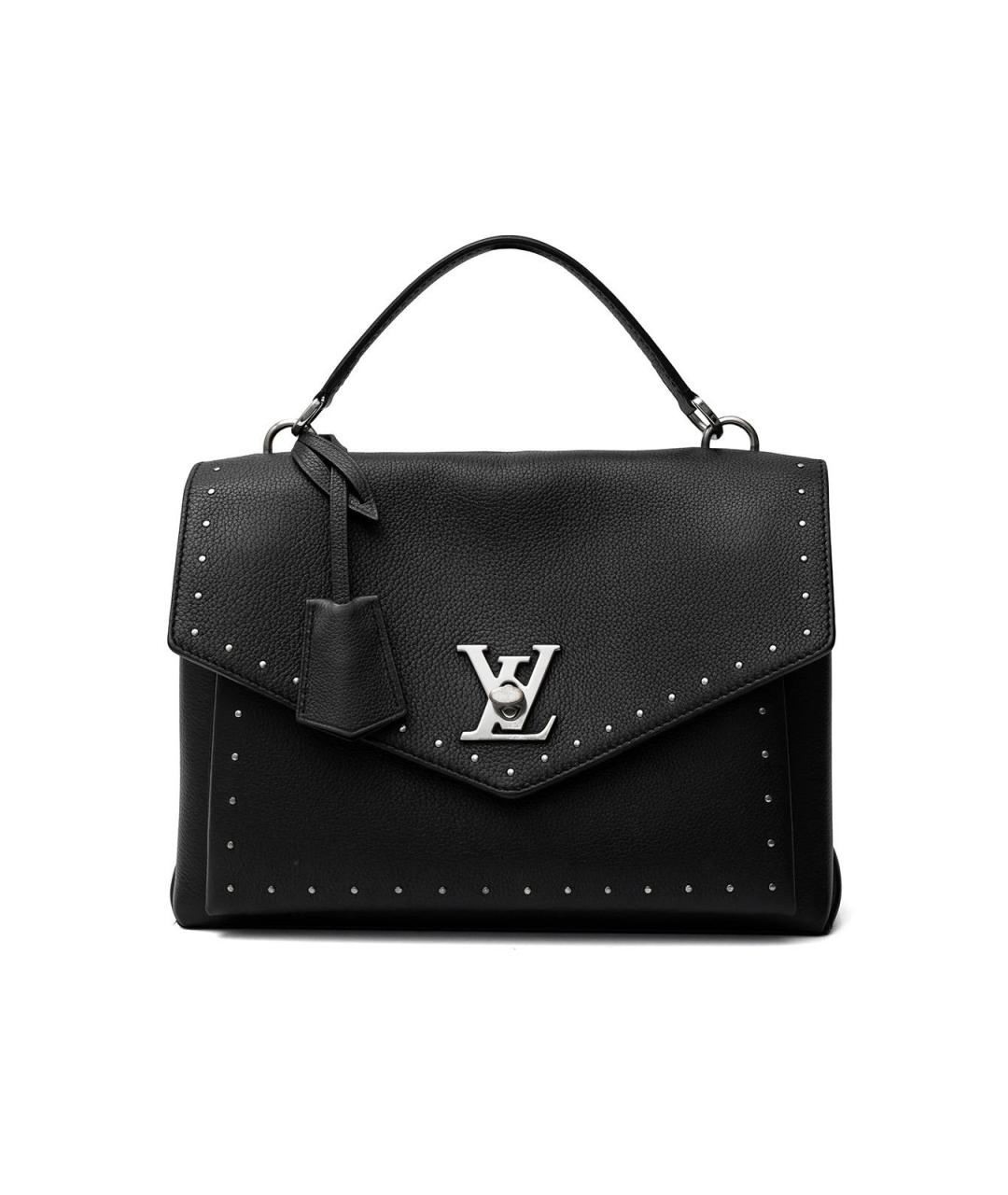LOUIS VUITTON Черная кожаная сумка с короткими ручками, фото 2
