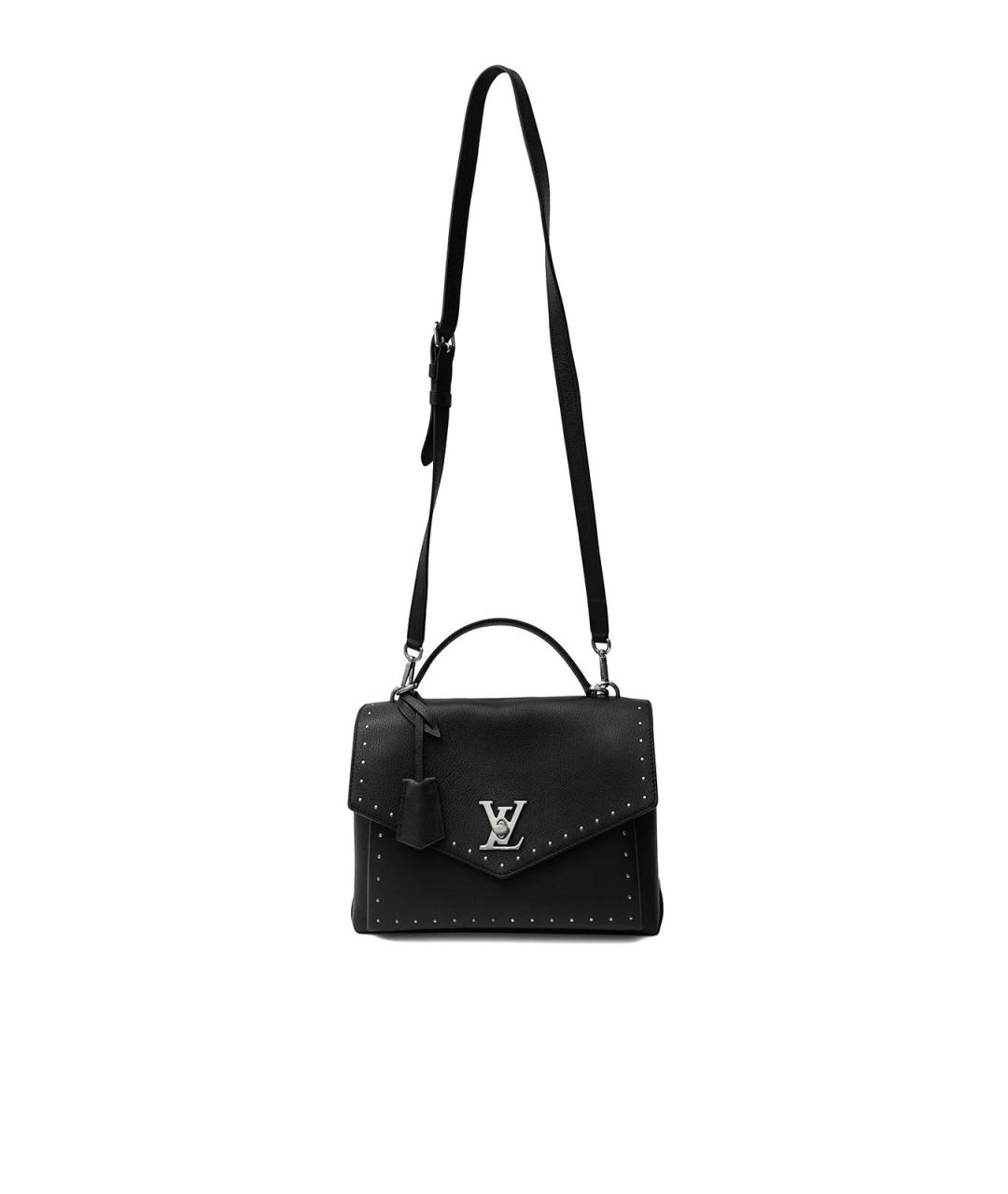 LOUIS VUITTON Черная кожаная сумка с короткими ручками, фото 5