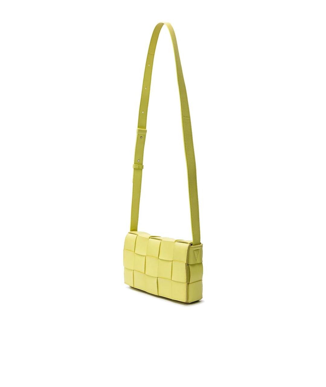 BOTTEGA VENETA Желтая кожаная сумка тоут, фото 3