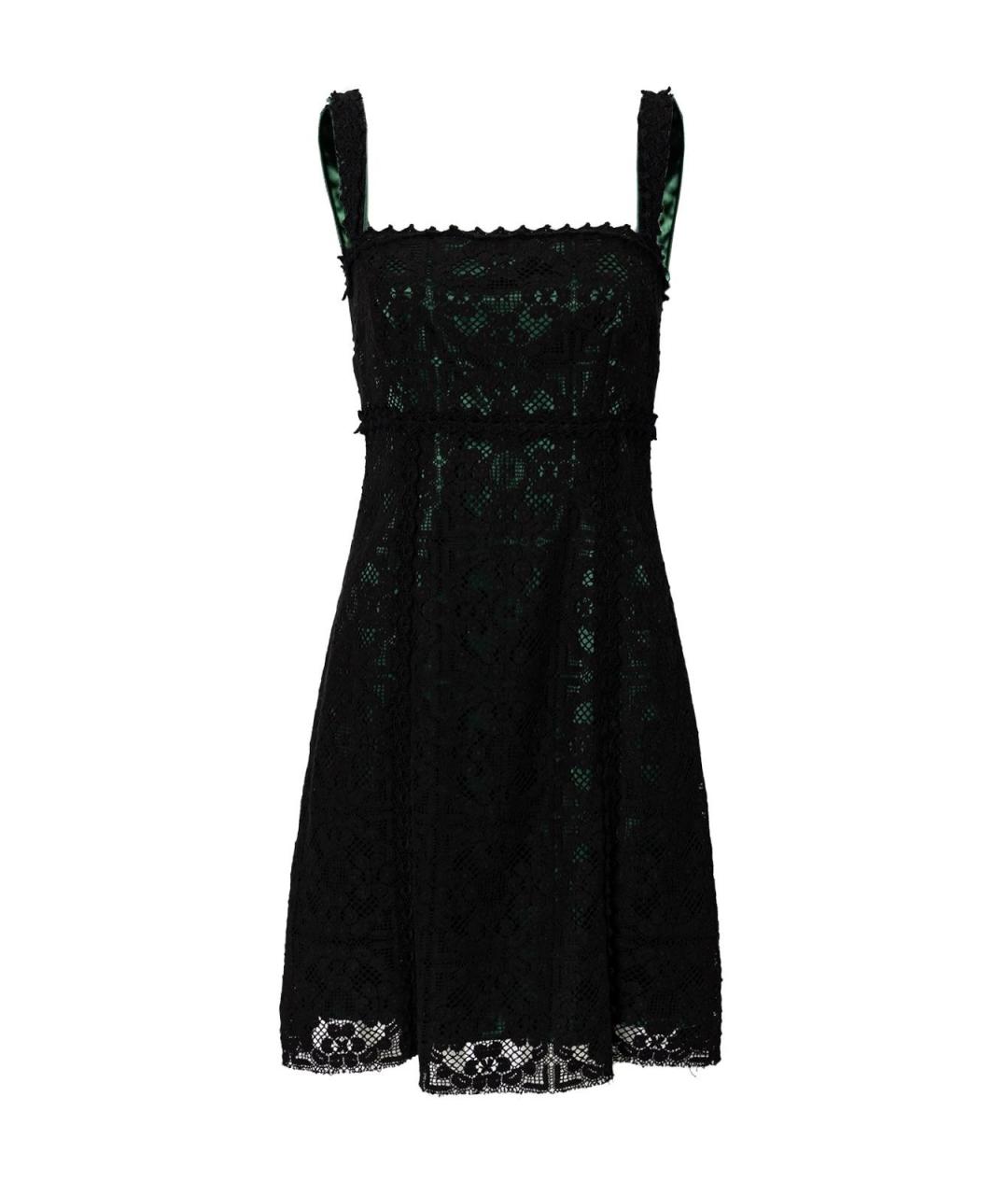DOLCE&GABBANA Черное хлопковое повседневное платье, фото 2