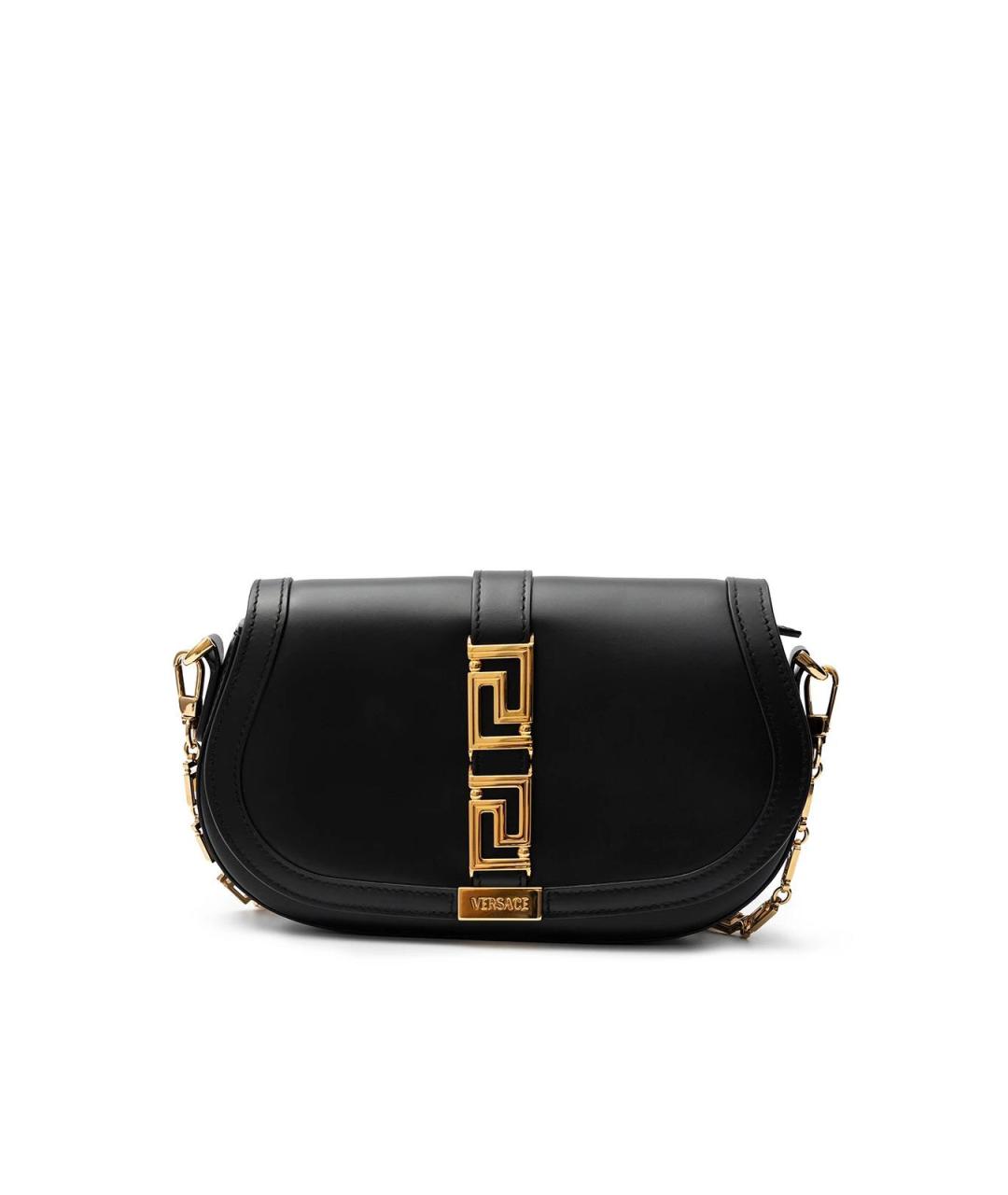 VERSACE Черная кожаная сумка тоут, фото 2
