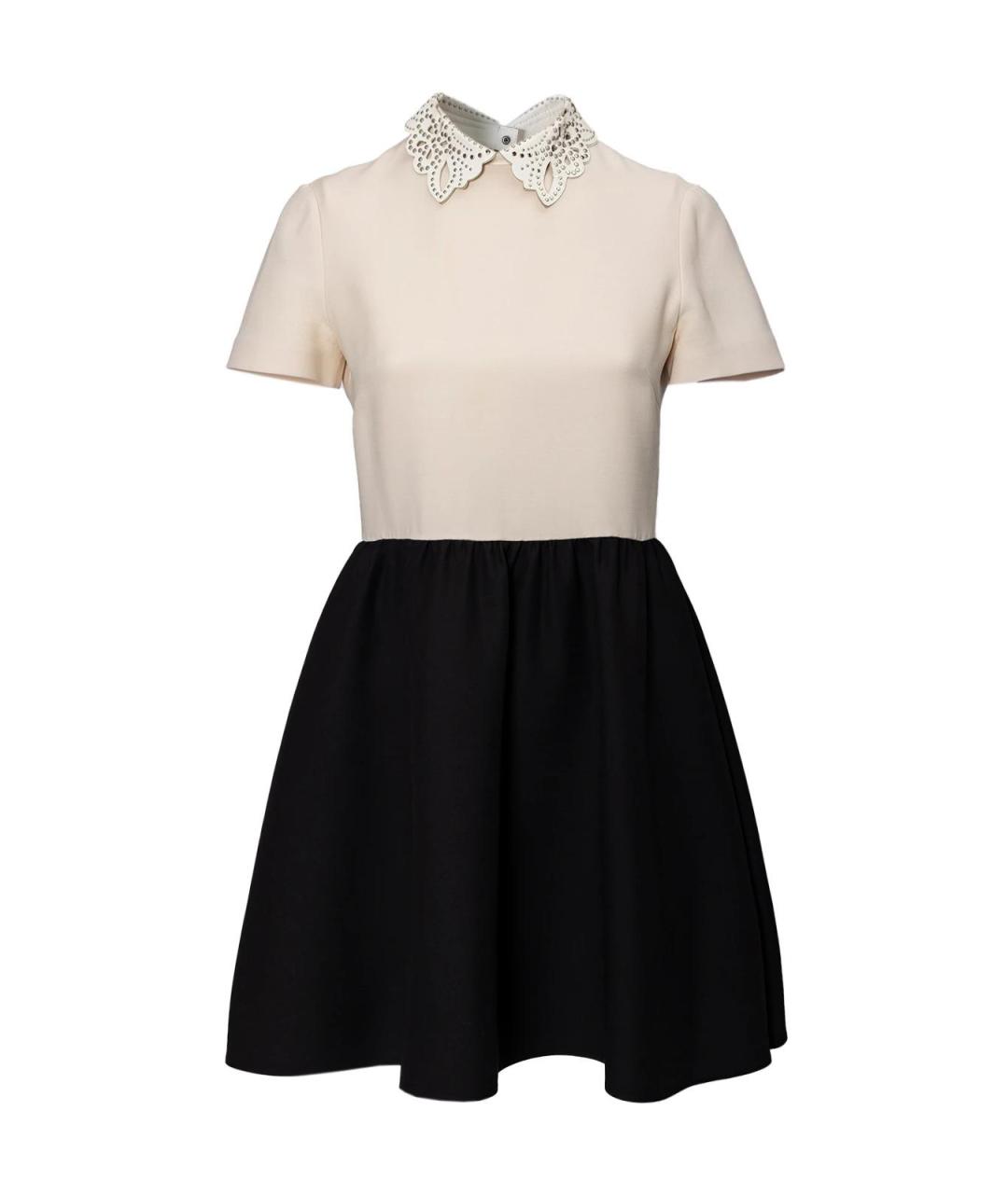 VALENTINO Бежевое кожаное повседневное платье, фото 1