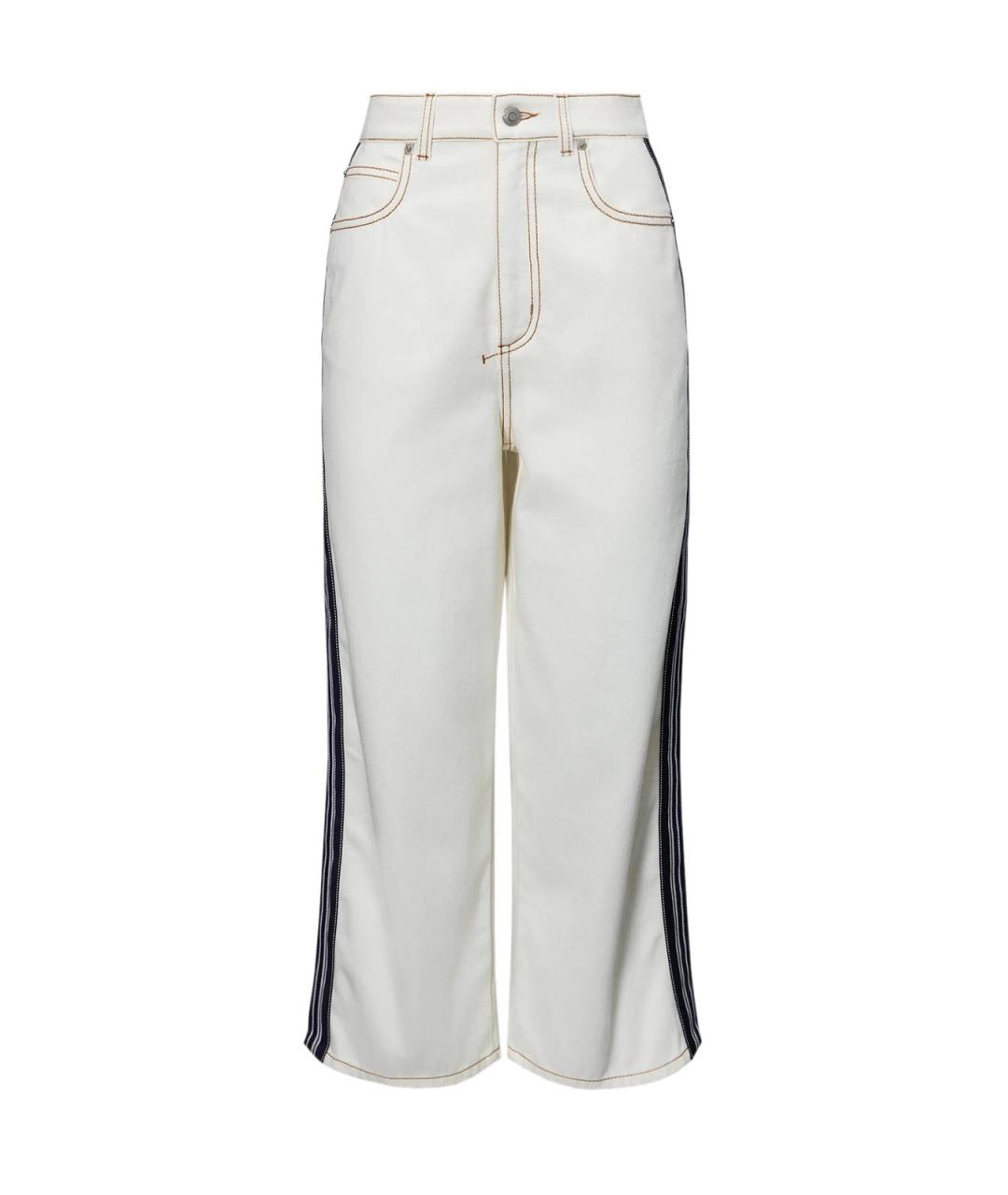ALEXANDER MCQUEEN Белые хлопковые прямые джинсы, фото 2