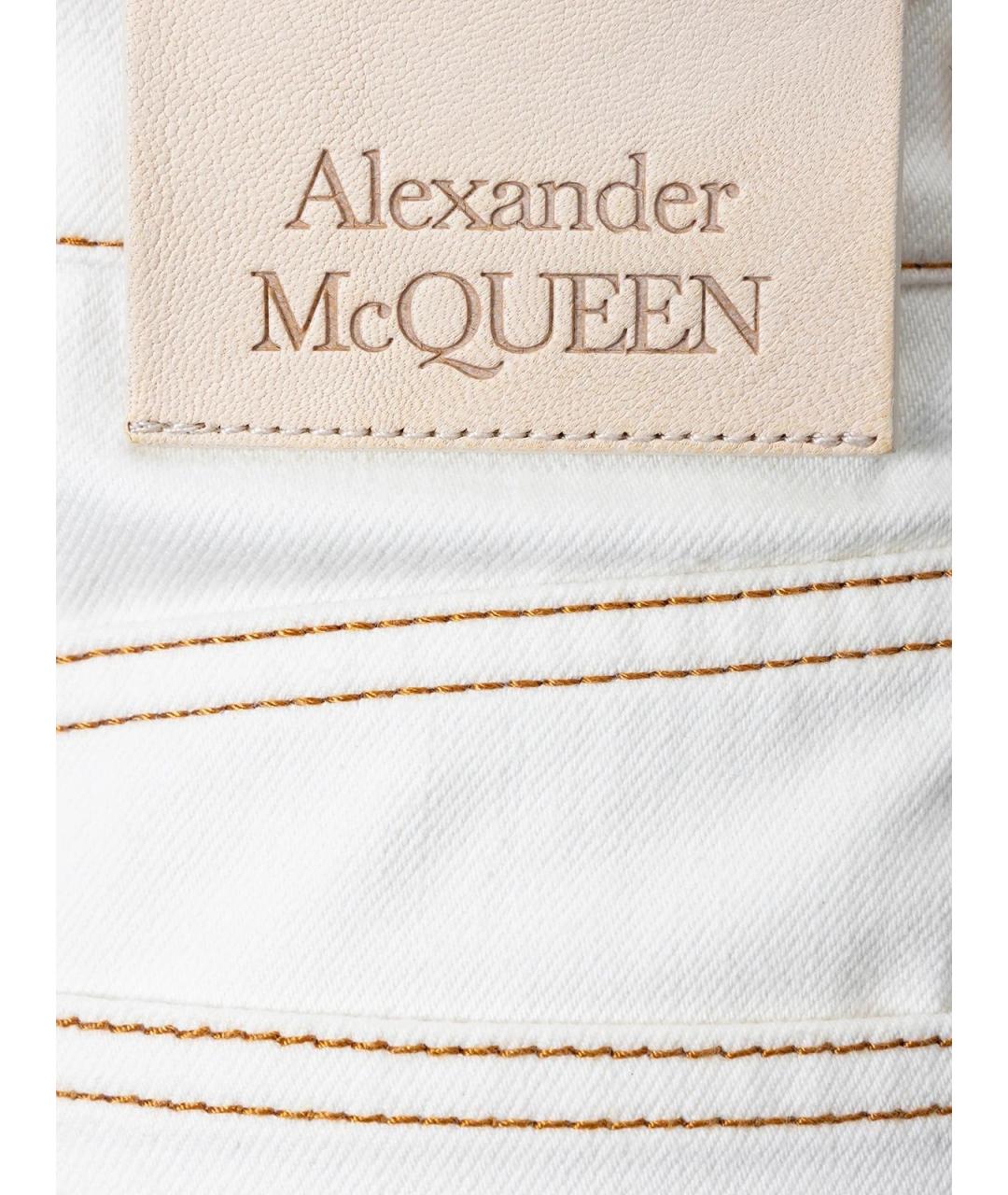 ALEXANDER MCQUEEN Белые хлопковые прямые джинсы, фото 5