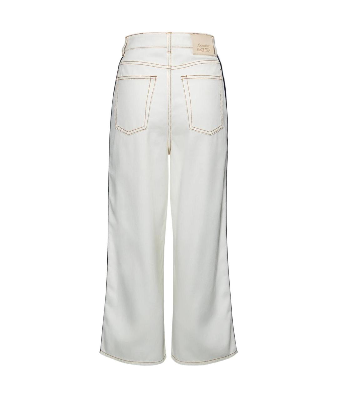 ALEXANDER MCQUEEN Белые хлопковые прямые джинсы, фото 3