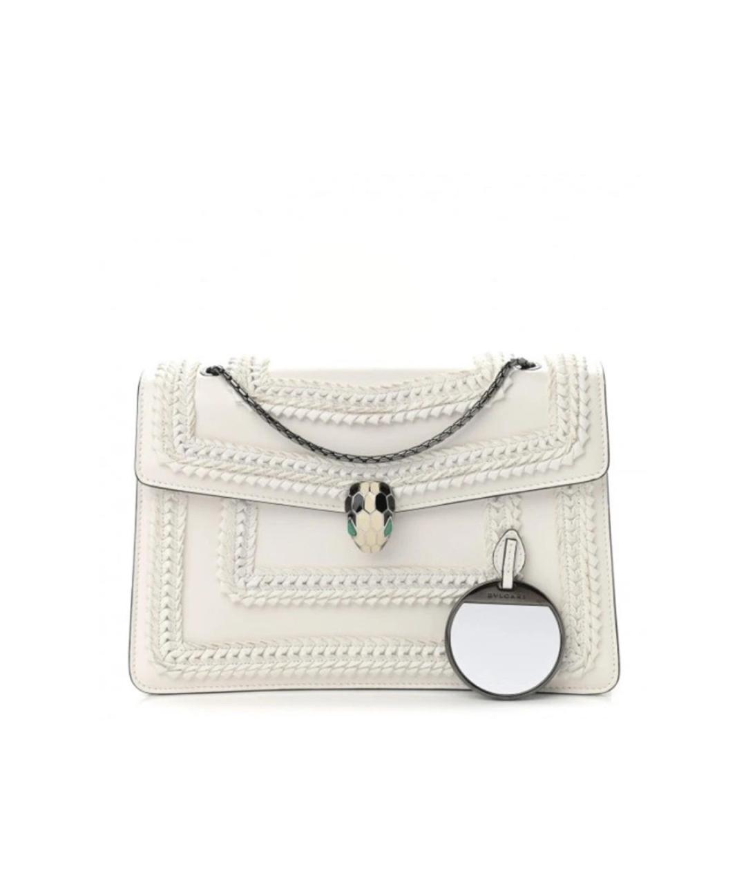 BVLGARI Белая кожаная сумка тоут, фото 1