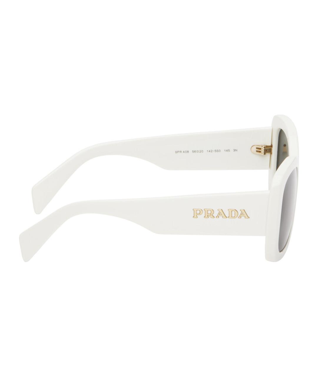 PRADA Белые пластиковые солнцезащитные очки, фото 3