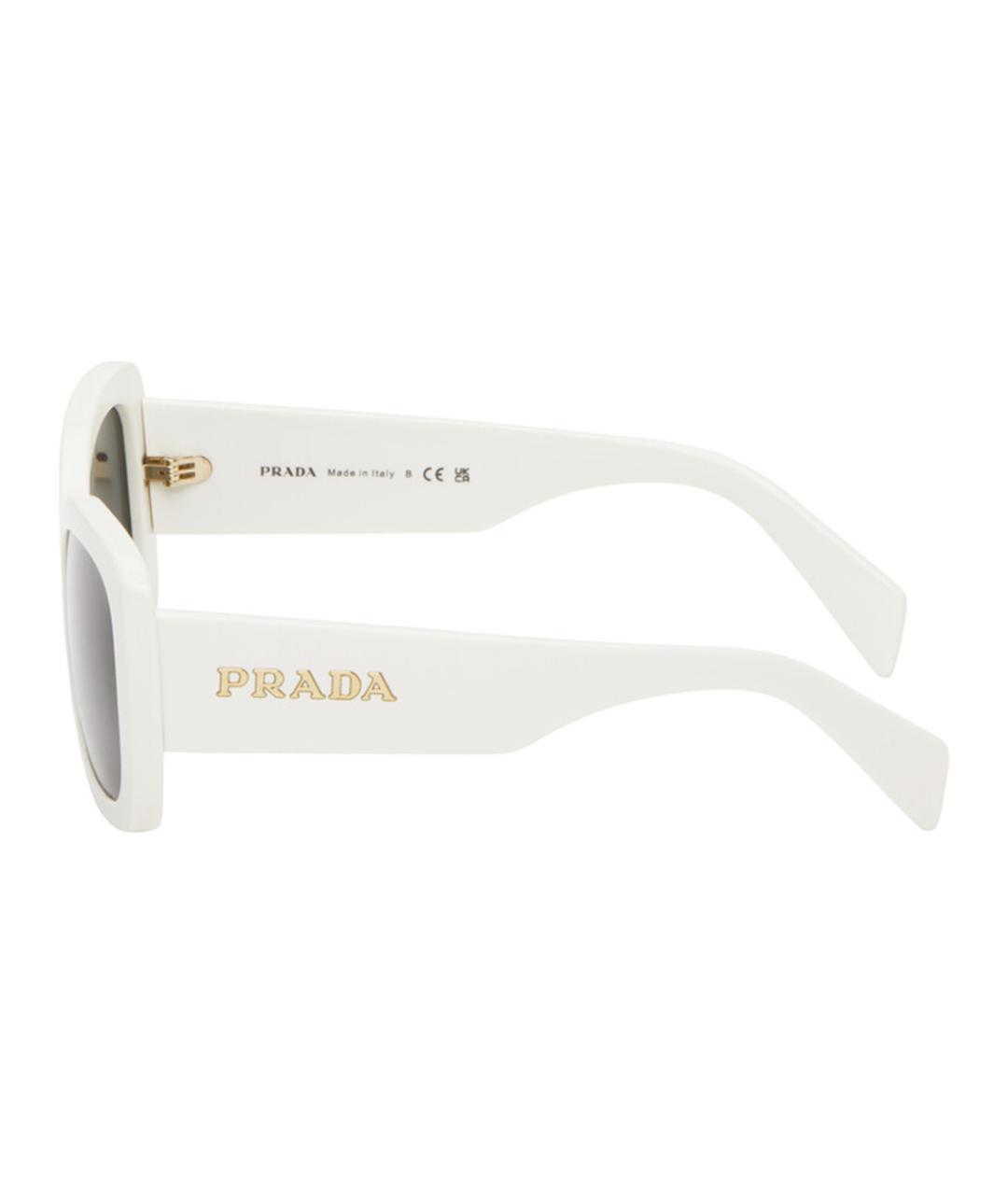 PRADA Белые пластиковые солнцезащитные очки, фото 4