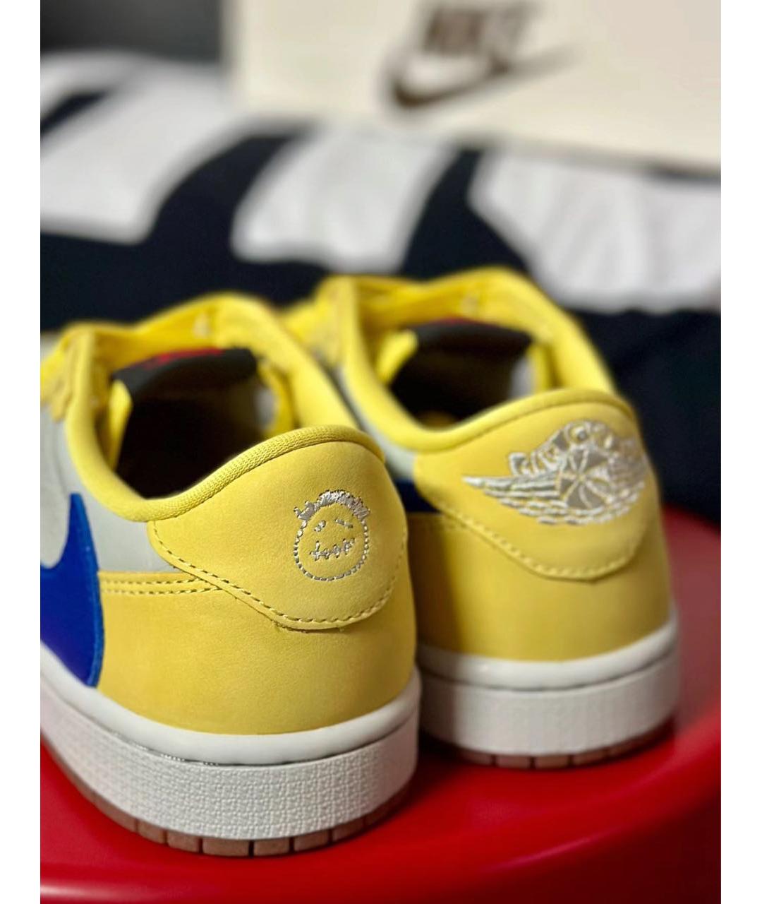 NIKE ACG Желтые кожаные низкие кроссовки / кеды, фото 4