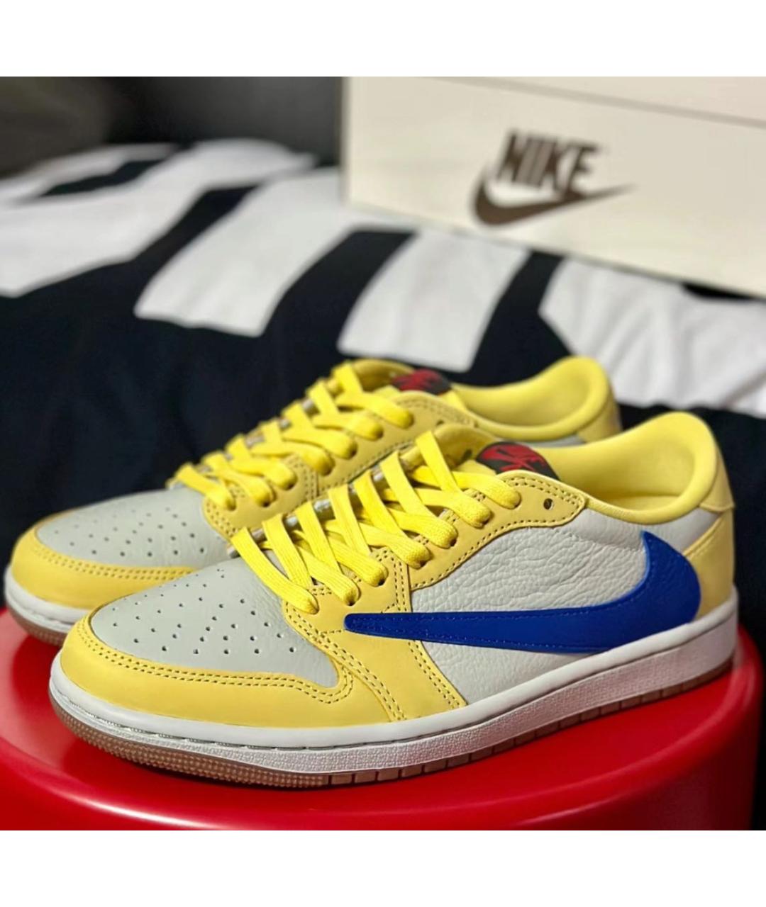 NIKE ACG Желтые кожаные низкие кроссовки / кеды, фото 2
