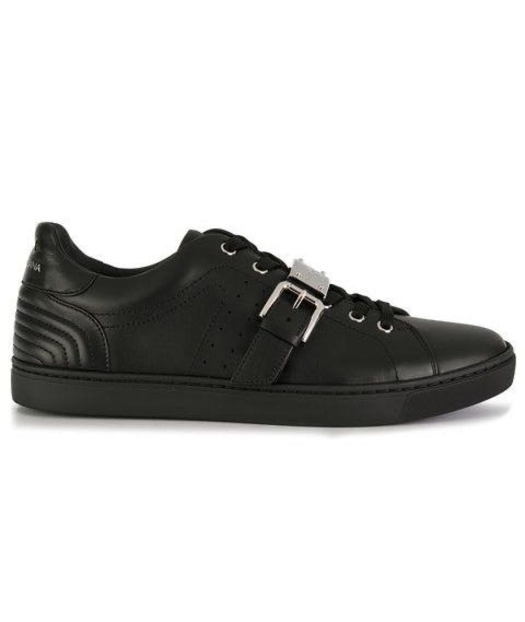 DOLCE&GABBANA Черные кожаные низкие кроссовки / кеды, фото 3